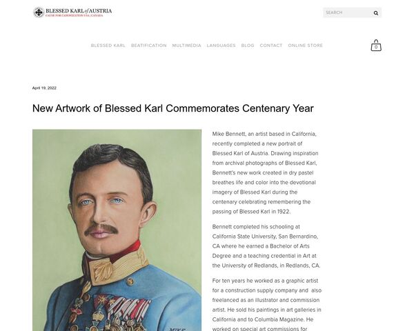 New Artwork of Blessed Karl Commemorates Centenary Year