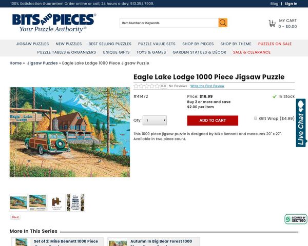 Eagle Lake Lodge 1000 Piece Jigsaw Puzzle