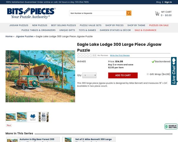 Eagle Lake Lodge 300 Large Piece Jigsaw Puzzle