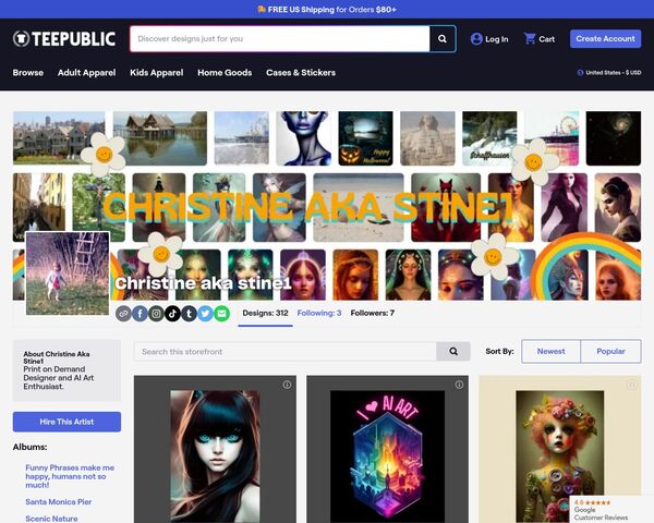 Christine aka stine1 on Teepublic
