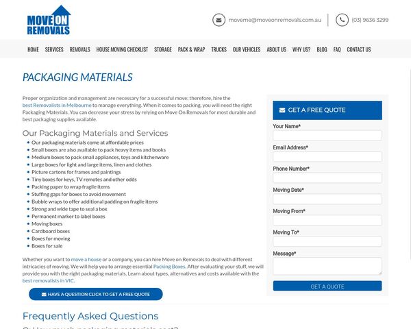 Packaging Materials and Moving Boxes