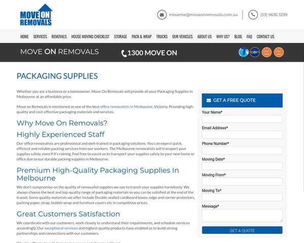 Moving House Packaging Supplies | Move On Removals